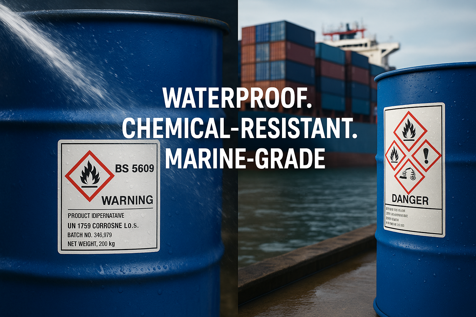 GHS Labels & BS 5609 Marine-Grade — Hazmat Compliance Canada - Niagara Stands Out