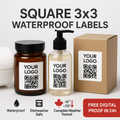 Square Waterproof Labels 3x3 Canada | Custom Color Auto-Cut Singles Niagara Stands Out