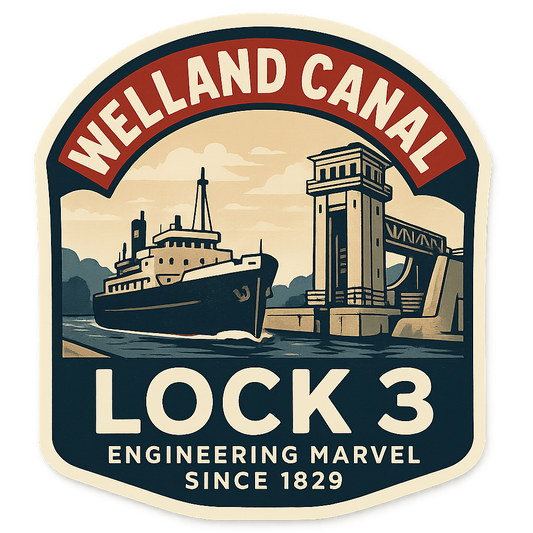 Same-Day Welland Canal Lock 3 Vintage Sticker in Niagara Welland Canal Lock  Vintage Sticker