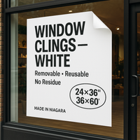 Window Clings — White | Removable Promotional Power Fort Erie Niagara Stands Out