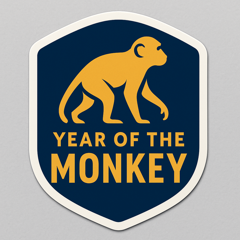 Year of the Monkey Sticker | Chinese Zodiac Decal - Product Image