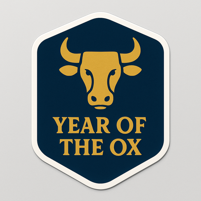 Year Of The Ox Sticker Chinese Zodiac Decal Year of the Ox Sticker