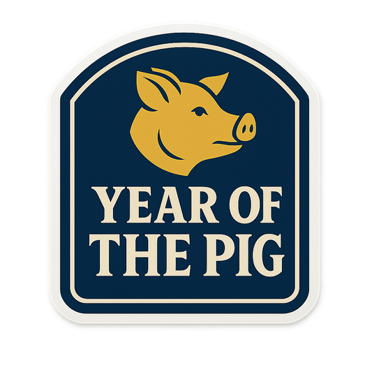 Year Of The Pig Sticker Chinese Zodiac Decal Year of the Pig Emblem