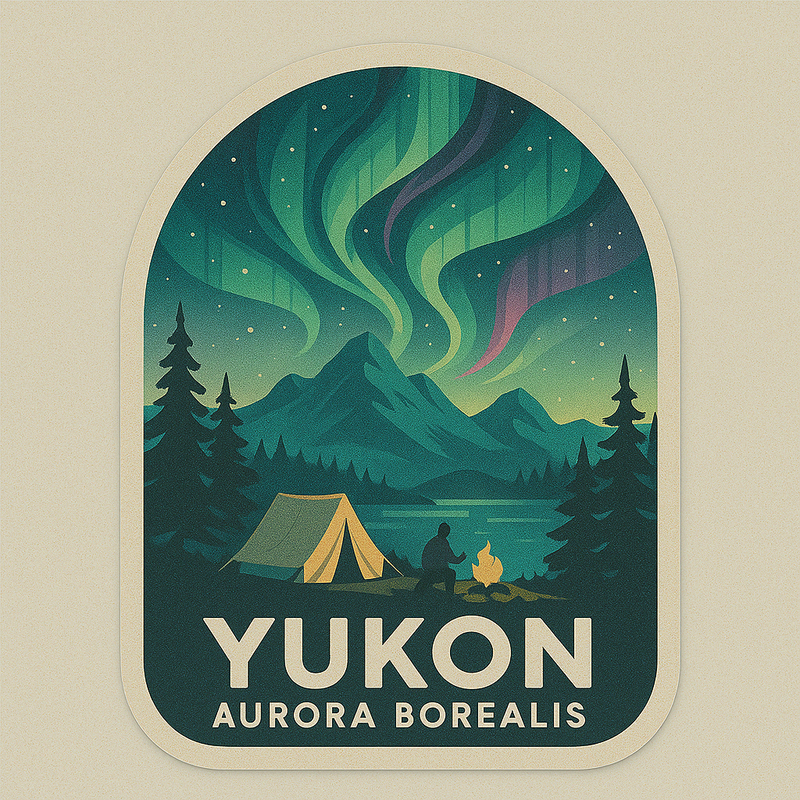Same-Day Youkon-aurora-borealis- Sticker in Niagara Youkon aurora borealis