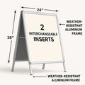 Professional A-Frame Sidewalk Sign 24×36 - Premium Business Display with Rush Options Niagara Stands Out