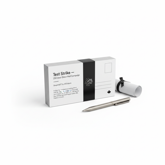 Test Strike — 250 Door Direct Mail Campaign — professional direct mail service for contractors in Niagara and Ontario, Canada