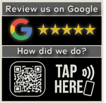 Square Google Review Sticker main GOOGLE REVIEW NFC BADGE BLACK AND RED