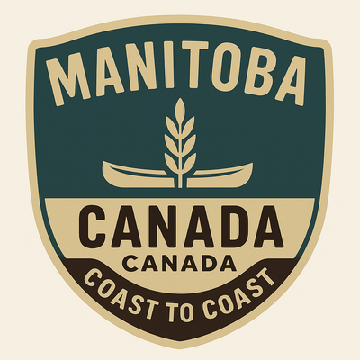Manitoba Canada badge featuring authentic Prairie crocus design - Premium provincial pride collection