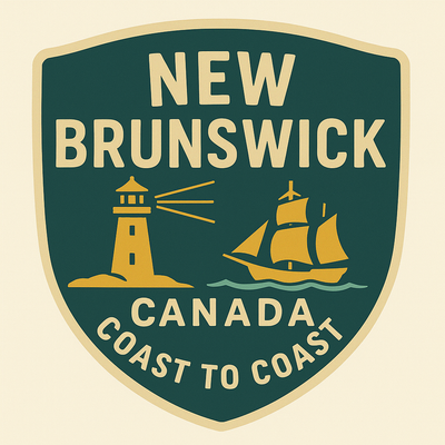 New Brunswick Canada badge featuring authentic Purple violet design - Premium provincial pride collection