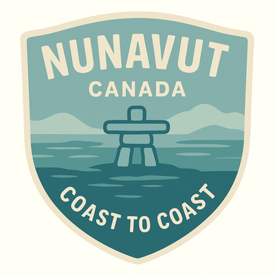 Nunavut Canada badge featuring authentic Purple saxifrage design - Premium provincial pride collection
