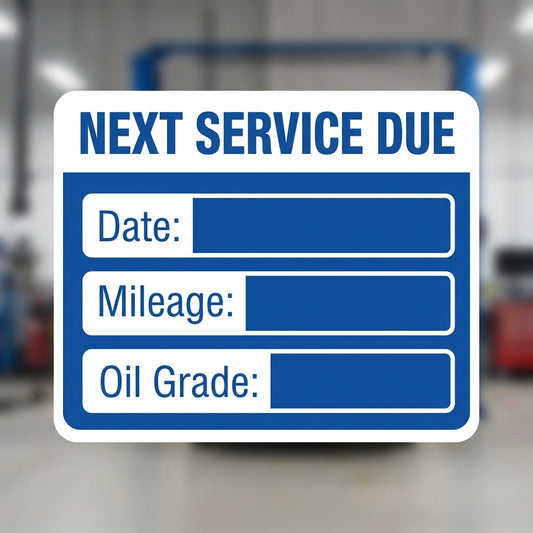 Custom Static Cling Oil Change Sticker Design