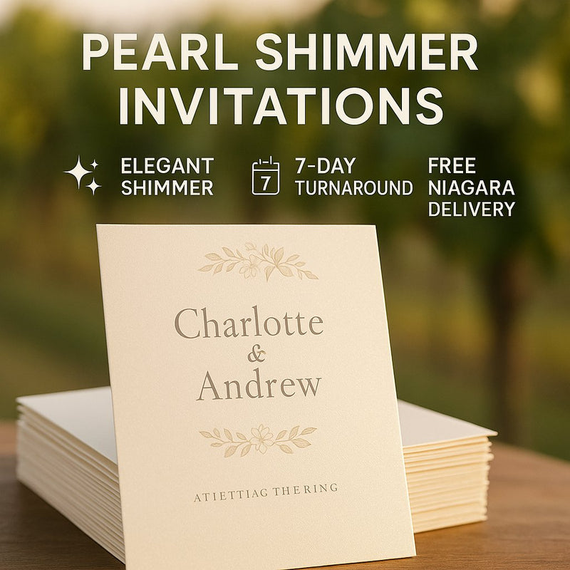 Premium Pearl Wedding Invitations Canada | Custom Pearlescent Event Cards Niagara Niagara Stands Out