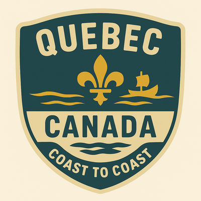 Quebec Canada badge featuring authentic Fleur-de-lis design - Premium provincial pride collection
