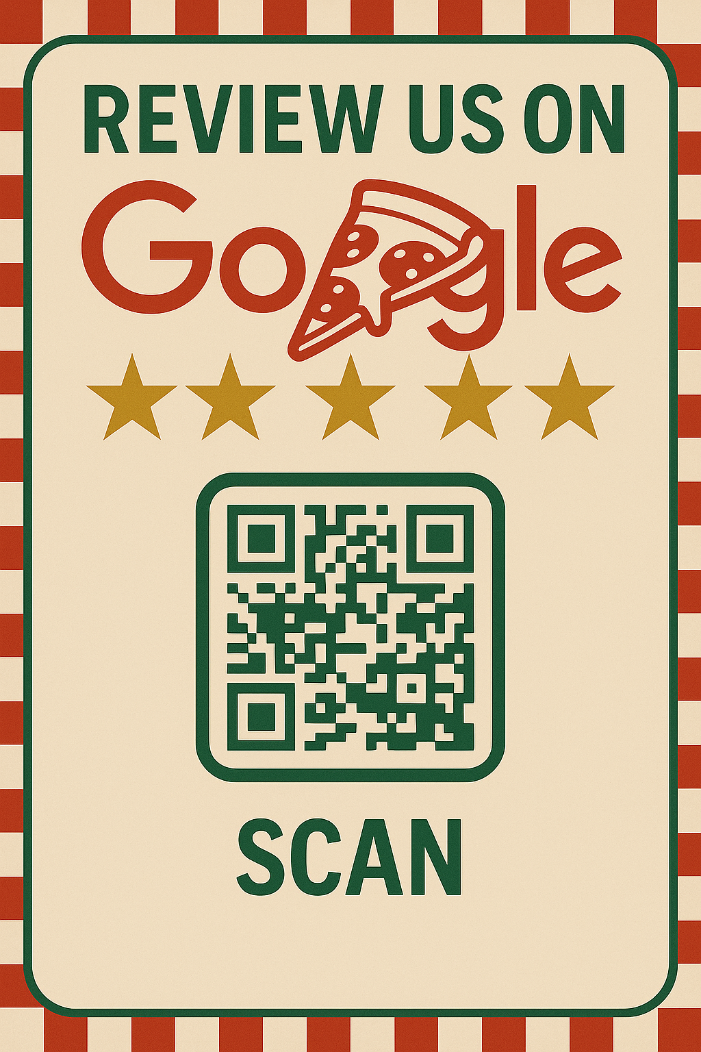 Google Review NFC Decal for Pizza Shops - scan Review the Pizza Slice!
