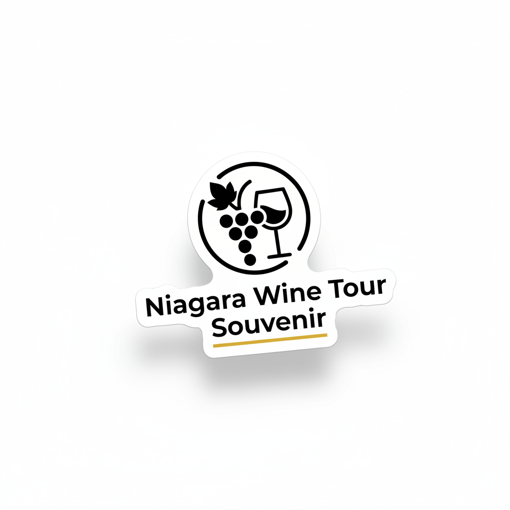 Niagara Wine Tour Souvenir Sticker — waterproof vinyl sticker, Made in Canada, 7-Year Guarantee