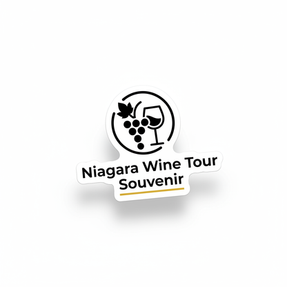 Niagara Wine Tour Souvenir Sticker — waterproof vinyl sticker, Made in Canada, 7-Year Guarantee