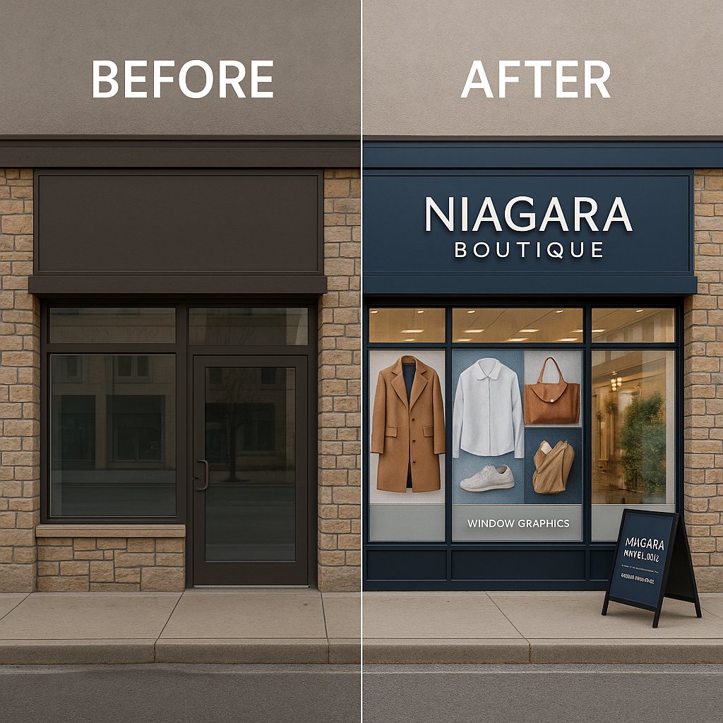 Flagship Front — Custom Fascia + Window Perf x6 + Feature Upgrade (Installed) Niagara Stands Out