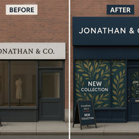 Brand Takeover — Double Fascia + Window Perf x4 + A-Frame (Installed) Niagara Stands Out