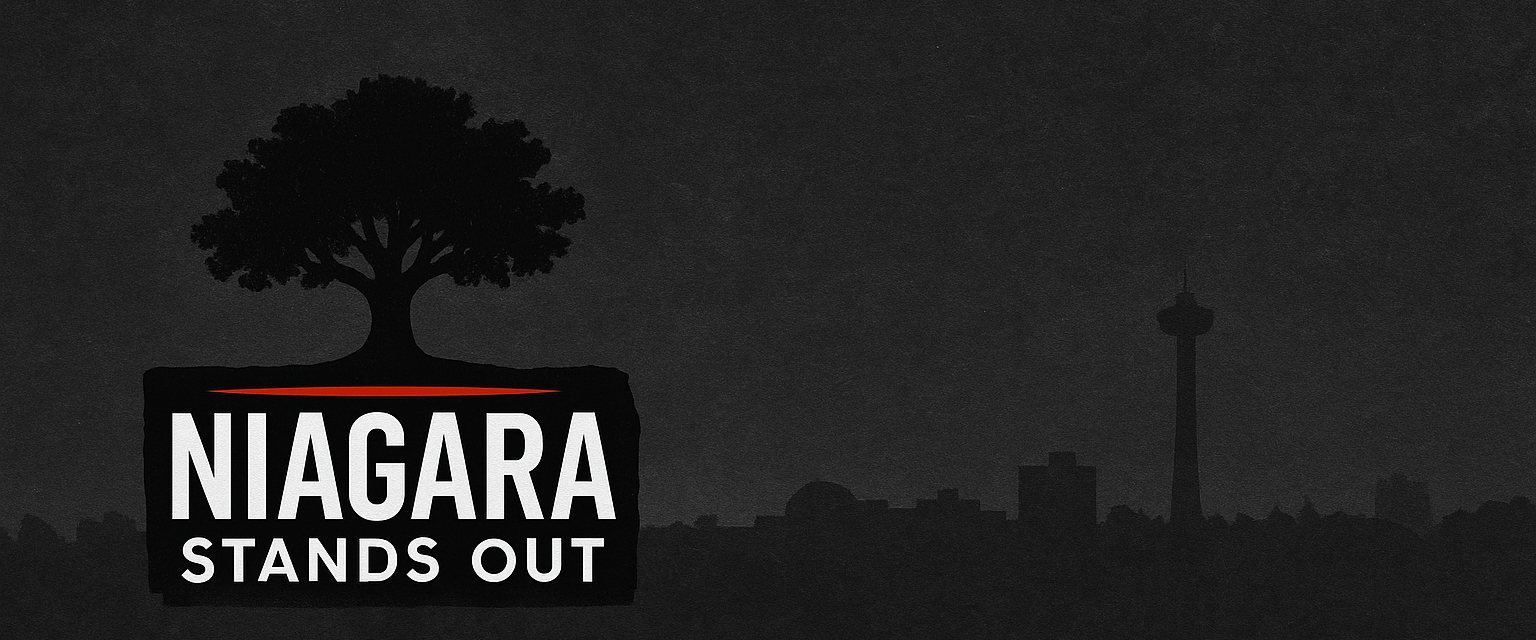 Niagara Stands Out — the oak over the Niagara skyline.